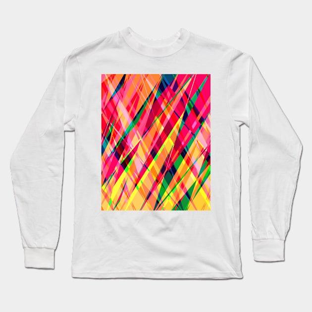 Disco laser lights, super colorful party backdrop, 80's style Long Sleeve T-Shirt by KINKDesign